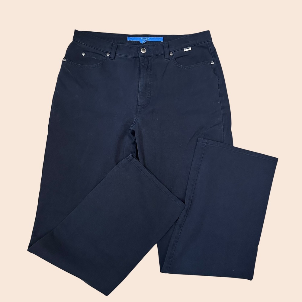 Escada Sport Made in Italy NAvy Denim Straight Jeans High Rise sz 12/ 42